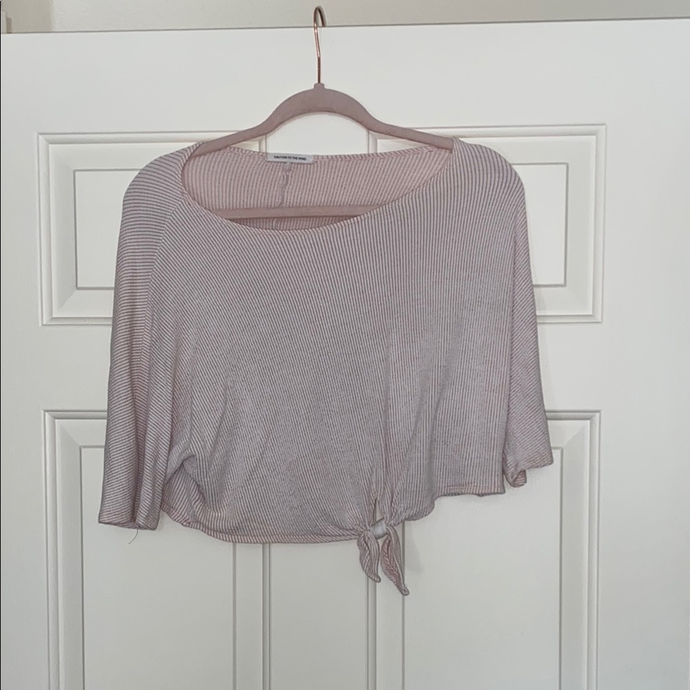 Caution To The Wind Pink Textured Top